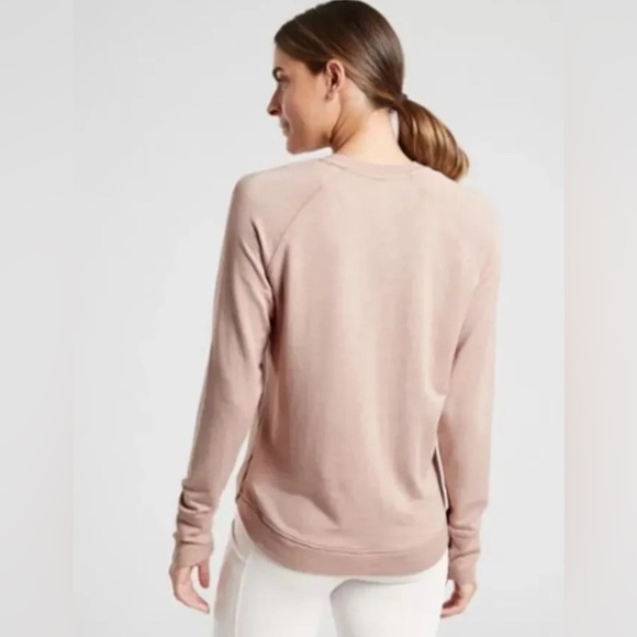 Athleta Women's Mindset Sweatshirt Medium Light Pink Long Sleeve Crewneck Modal - Picture 3 of 5